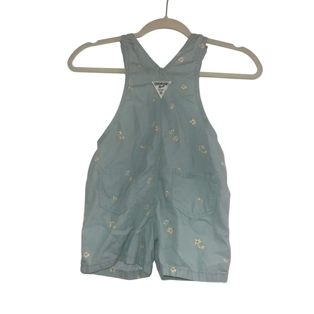 ✨OshKosh B'gosh® Toddler Girls Green Floral  Sz 4T Shortall✨